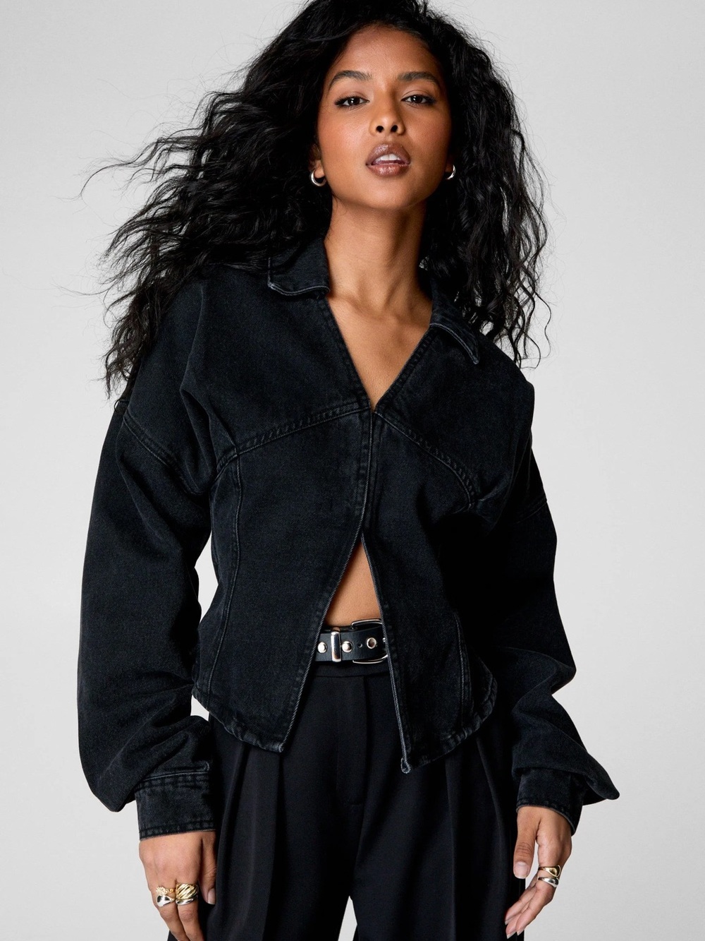 NWT NastyGal Denim Corset Shirt
